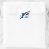Sticker Carré requin de dessin animé (Sac)