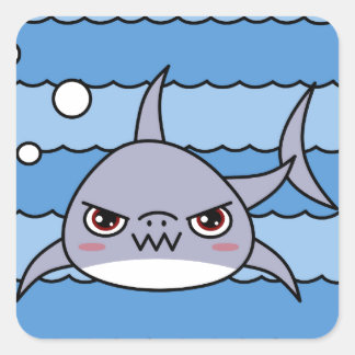 Sticker Carré Requin de Kawaii