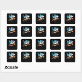 Sticker Carré Requin-pizza (Feuille)