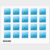 Sticker Carré Requins gris (Carcharhinus amblyrhnchos) (Feuille)