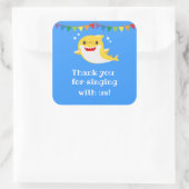 Sticker Carré Requins Océan Bleu Anniversaire Favoriser (Sac)