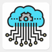 Sticker Carré Réseau neuronal (Devant)