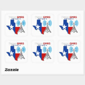 Sticker Carré Réseau Texas GMRS - 3 pouces (Feuille)
