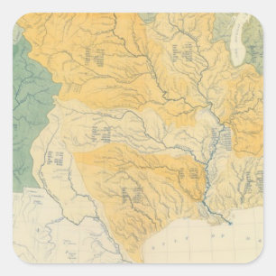 Sticker Carré Réseaux fluviaux aux USA