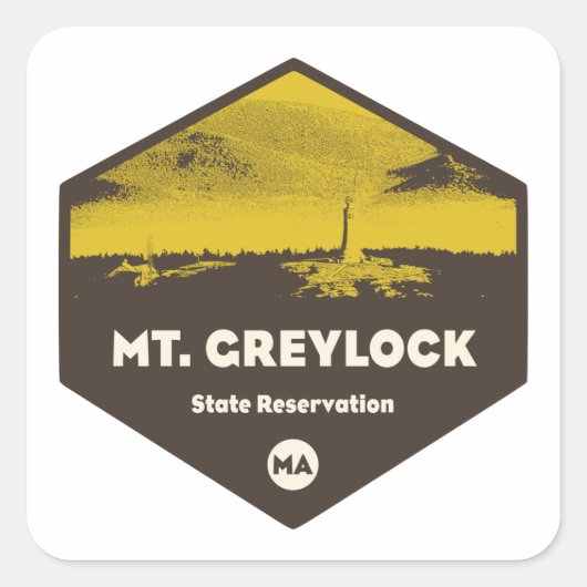 Sticker Carré Réserve d'état du Mont Greylock Massachusetts (Devant)