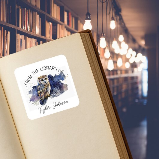 Sticker Carré Réserver plaque étoile céleste de nuit loup