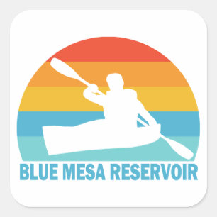 Sticker Carré Réservoir Blue Mesa Colorado Kayak