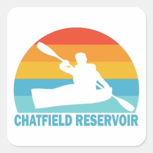 Sticker Carré Réservoir Chatfield Colorado Kayak