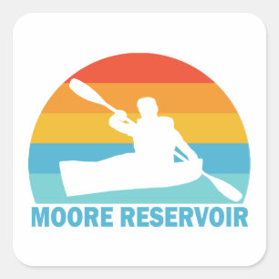 Sticker Carré Réservoir Moore New Hampshire Kayak