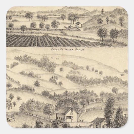 Sticker Carré Résidence de Joseph Alexander, Mendocino (Devant)