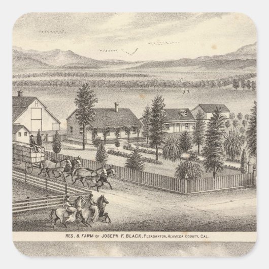 Sticker Carré Résidences noires, Neal, propriétés (Devant)