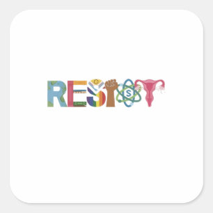 Sticker Carré Résister à la résistance des chemises combattre la