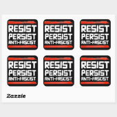 STICKER CARRÉ RÉSISTER À PERSISTER ANTI-FASCISTE (Feuille)