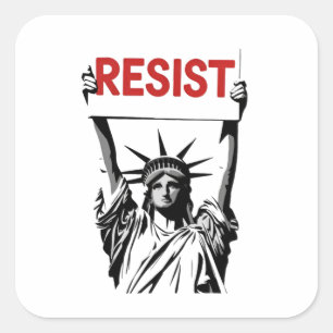 Sticker Carré Résister au fascisme Floral Transgenre LGBTQ Anti-