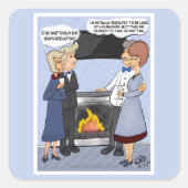 Sticker Carré Résolution du Nouvel An drôle (Devant)