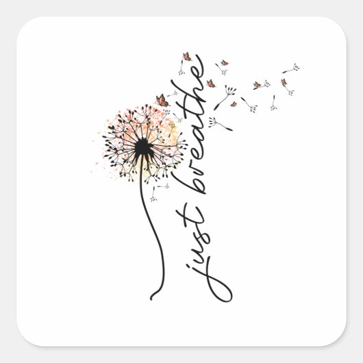 Sticker Carré Respire simplement la sublimation (Devant)