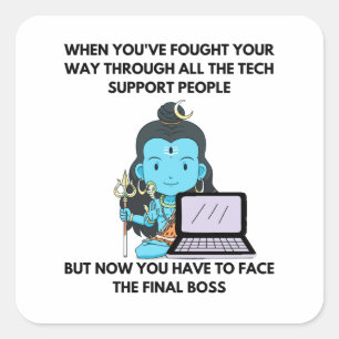 Sticker Carré Responsable final du support informatique