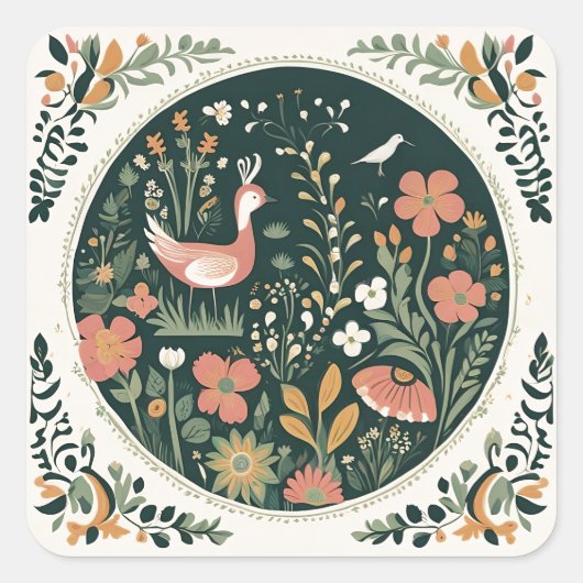 Sticker Carré Ressort folklorique (Devant)