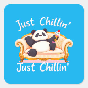 Sticker Carré Restez calme et juste détendez-vous avec la glace