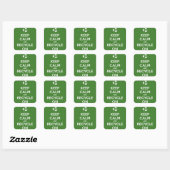 Sticker Carré Restez calme et recyclez en vert (Feuille)