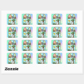 Sticker Carré Restez dans la Lumière (Feuille)