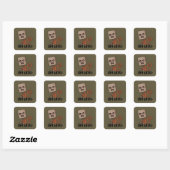 Sticker Carré Restez Étrange Singe De Sacoche (Feuille)