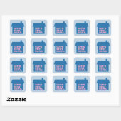 Sticker Carré Restons à la maison Bleu (Feuille)