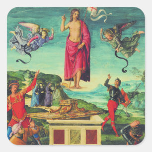 Sticker Carré Résurrection de Jésus-Christ par Raphaël