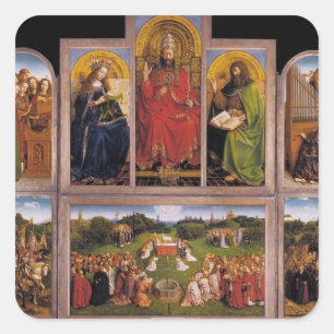 Sticker Carré Retable de janv. van Eyck- The Gand