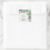 Sticker Carré Retour à la fête scolaire (Sac)