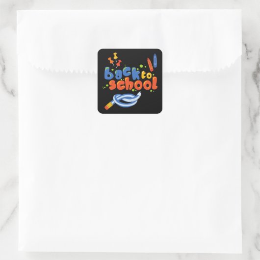 Sticker Carré Retour À L'École (Sac)