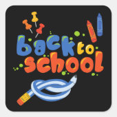 Sticker Carré Retour À L'École (Devant)
