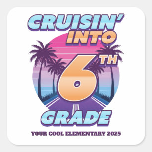 Sticker Carré Retour à l'école en 6e année