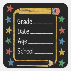 Sticker Carré Retour à l'école Premier jour d'école