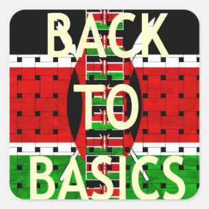 Sticker Carré Retour aux bases : Kenya Drapeau Thème de la cultu