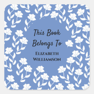 Sticker Carré Retour de livre Floral Monogrammed appartient à