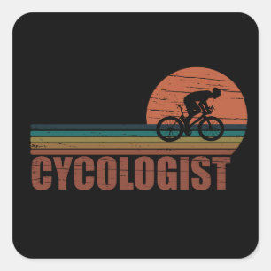 Sticker Carré Retraite de cyclisme drôle - Vieux Cycologue