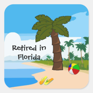 Sticker Carré Retraité en Floride