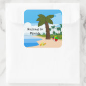 Sticker Carré Retraité en Floride (Sac)