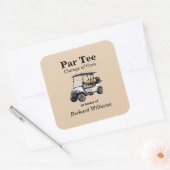 Sticker Carré Retraite Grey Golf Panier Par Tee Thème (Enveloppe)