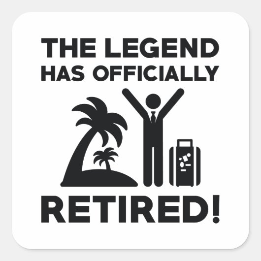 Sticker Carré Retraité officiellement (Devant)