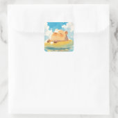 Sticker Carré Retraite paisible du capybara (Sac)