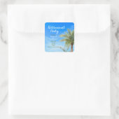 Sticker Carré Retraite Plage Thème Fête Amis Nourriture Fun (Sac)