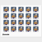 Sticker Carré Retriever doré (Feuille)