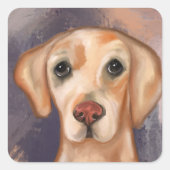 Sticker Carré Retriever du Labrador (Devant)