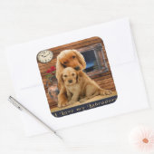 Sticker Carré Retriever du Labrador (Enveloppe)