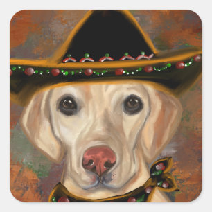 Sticker Carré Retriever du Labrador   