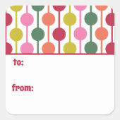 Sticker Carré Retro 1970 Motif de Noël géométrique à (Devant)