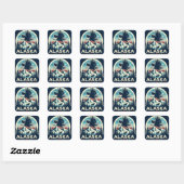 Sticker Carré Retro Alaska (Feuille)