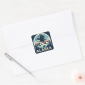 Sticker Carré Retro Alaska (Enveloppe)